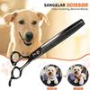 SANGELAR Tijeras de adelgazamiento profesionales para mascotas de 7,5 pulgadas, tijeras de dientes densos para el cuidado de mascotas, tijeras para perros y animales grandes, herramienta de aseo para mascotas