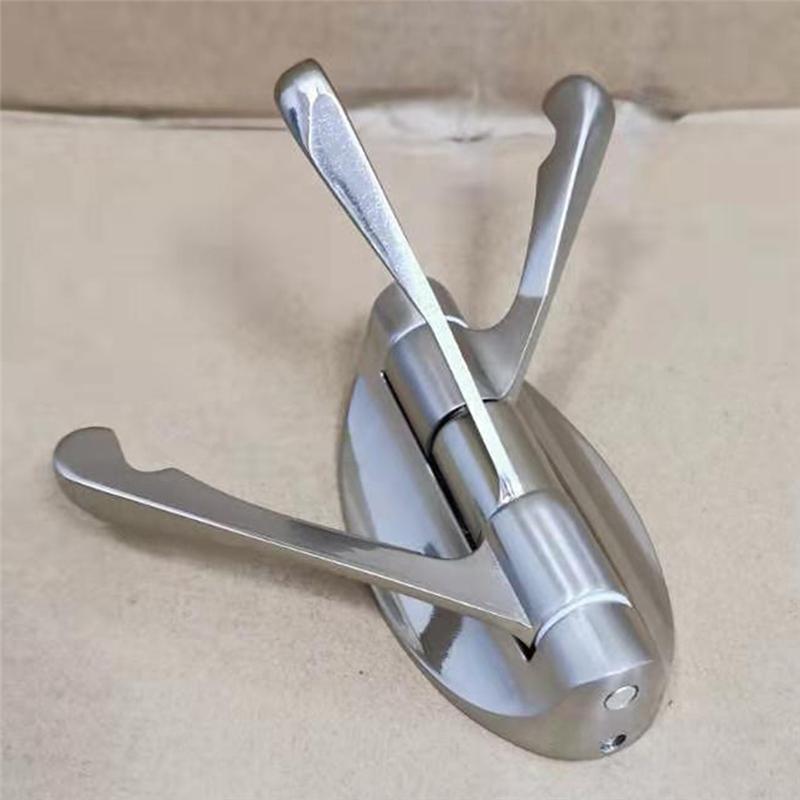 ABWR-1 Piece Swivel Hook Solid Metal Foldable Towel Hook Nickel Brushed Zinc Alloy Wall-Mounted