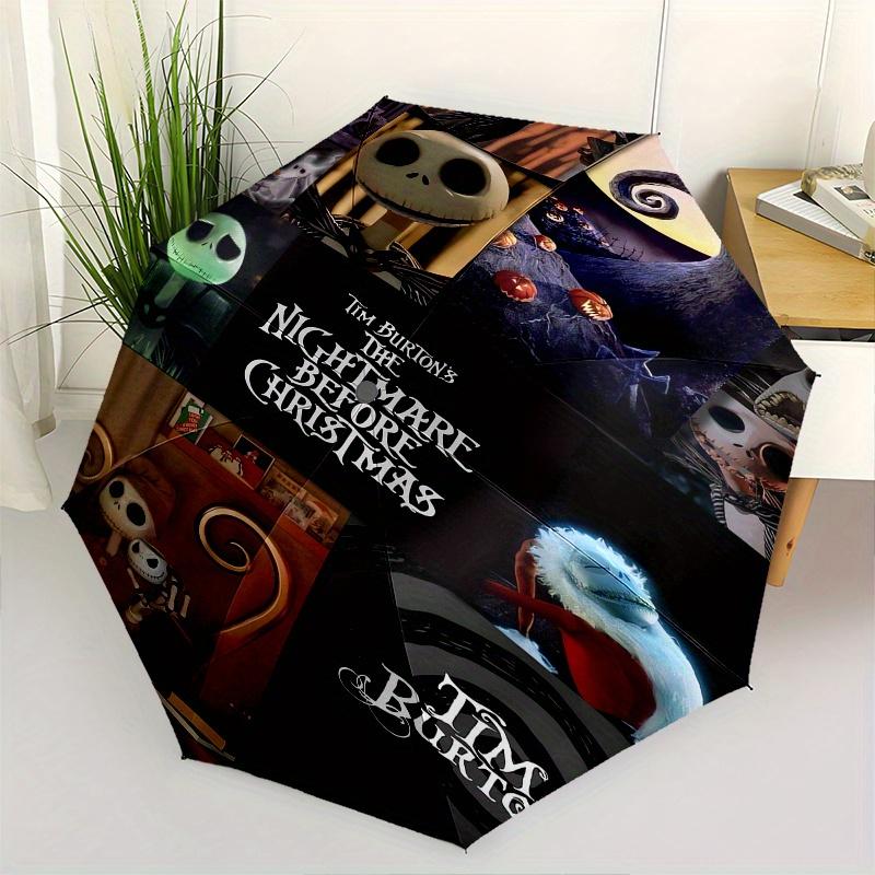

Nightmare Before Christmas,Tim Burton Themed Automatic Opening and Closing Folding Umbrella, Reinforced 8 Ribs, Compact Travel Design, Fashi