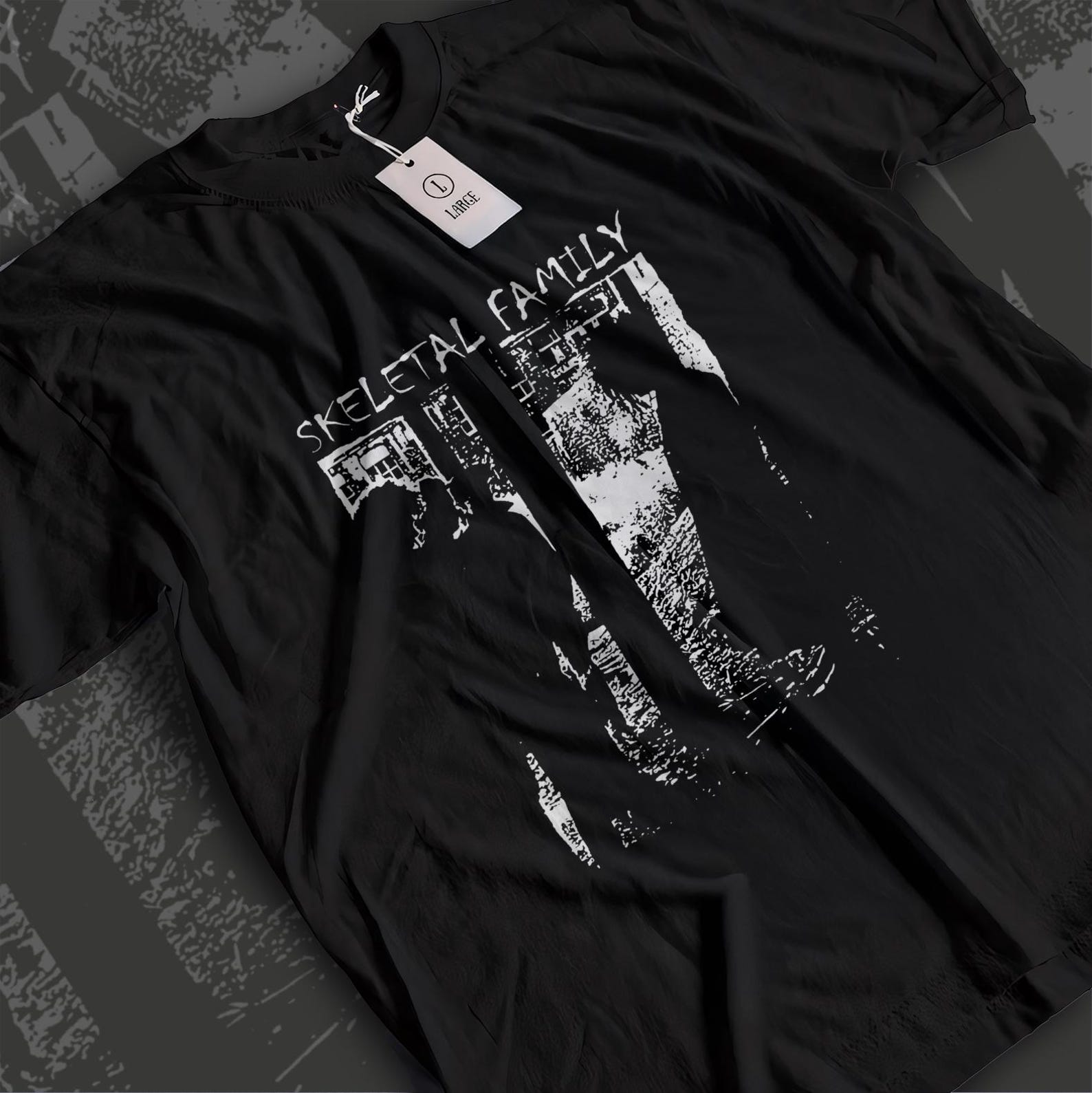 Skeletal Family Shirt | Gothic Rock Band Tee | Post-Punk Darkwave Graphic T-Shirt | UK Goth Scene Merch T-Shirt 3XL
