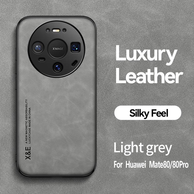 KEYSION Luxury Retro PU Leather Case for Huawei Mate 80 Pro Soft Silicone+PC Shockproof Phone Back Cover for Huawei Mate 80 Pro
