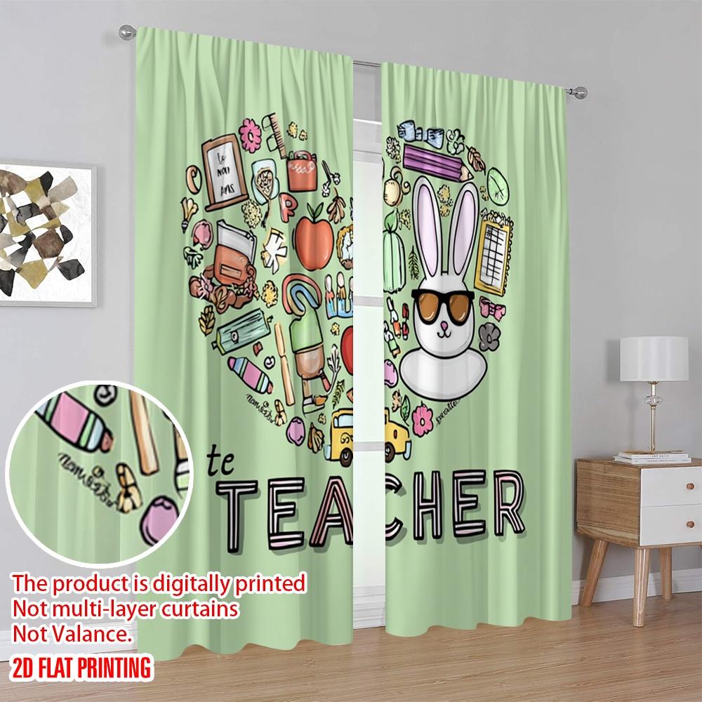 2pcs,2D plane printing Creative Curtains On Transfers for Back Versatile Polyester Fabric (without rod) Decorations Inside Ldeal