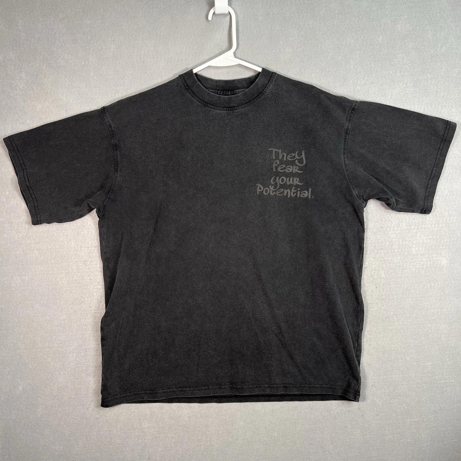 

They Fear Your Potential Graphic T Shirt Adult Large Dark Gray Mens M