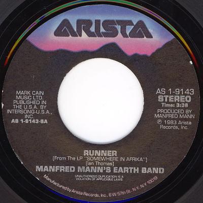 7inch Record MANFRED MANN'S EARTH BAND - Runner AS19143 Arista 1984 US Rock Used