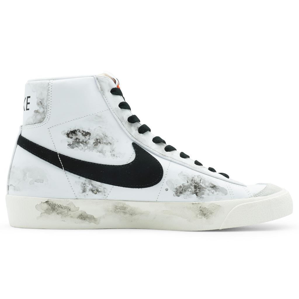 Nike Blazer Thermal Slip Resistant And Abrasion Resistant High top Skateboard Shoes Unisex Black White BQ6806-100(Team256-)