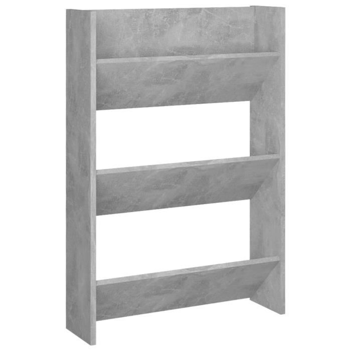 VidaXL Wall-mounted Shoe Cabinet Concrete Grey 60x18x90 Cm Chipboard