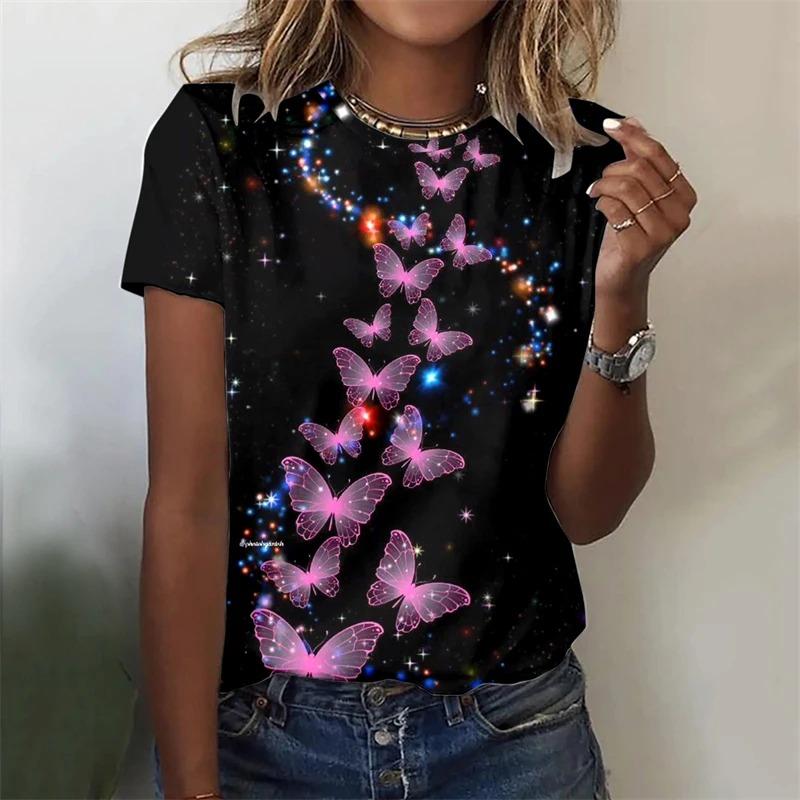 Women's T-shirt Summer Fashion Short Sleeve Tees Tops 3D Print O-Neck Casual T Shirt for Women's Funny Clothes for Sexy Girl Top