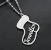 304 Stainless Steel Name Necklace with Christmas Pendant - Unique Design Clavicle Chain Gift for Couples