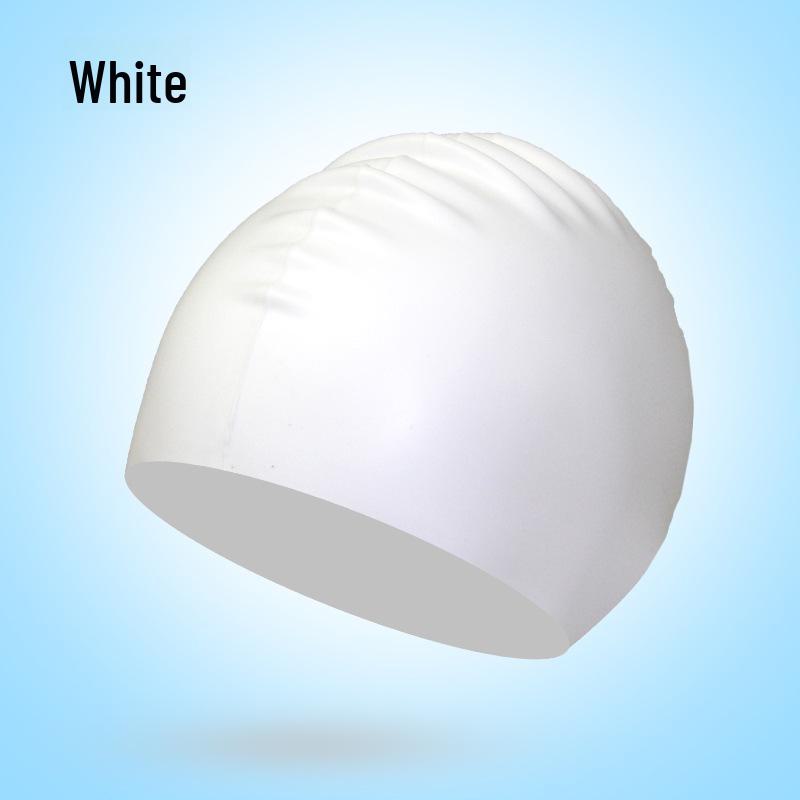 Silicone Waterproof Swimming Cap for Long Hair - Professional Diving Protection, Solid Color