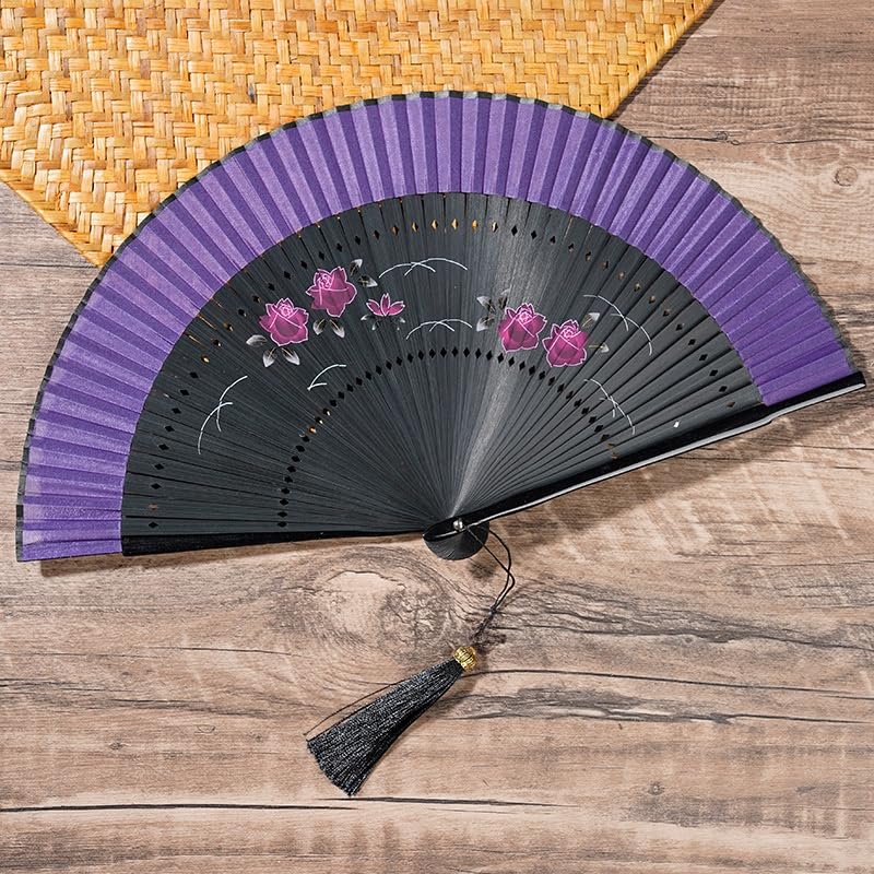 Sarkovos Folding Natural Japanese Perfect for Yukata and Summer Heatstroke Perfect Gift for Fireworks Stylish Japanese Elegant Souvenir Fan Women's