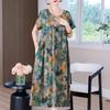 Elegancka długa sukienka dla kobiet ubrania vintage plus size casual z krótkim rękawem letnia luźna sukienka
