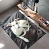 White Greyhound On Black Fabric Suitable As a Non-slip Mat for the Living Room or Bedroom Sofa