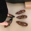French Temperament Leopard Print Fluffy Slippers Women's Shoes 2025 New Autumn and Winter Bag Head Half Slippers Velvet Cotton Shoes