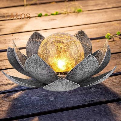 Solární napájené lotosové světlo Automatické zapínání/vypínání IP55 Vodotěsný bezdrátový design Solární zahradní lampa Trávník Venkovní dekorace