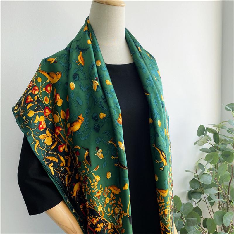 110*110 cm Quadratischer Seidenschal Damenmode Bedruckter kleiner Halsschal Büro Damen Haargürtel Folar Taschentuch Damen Taschentuch Schal Schal
