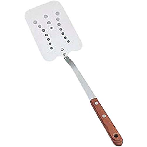 Shimotori Manufacturing Packerwood Hole-Drilling Turner, Medium, Stainless Steel with Wooden Handle, Made In Japan