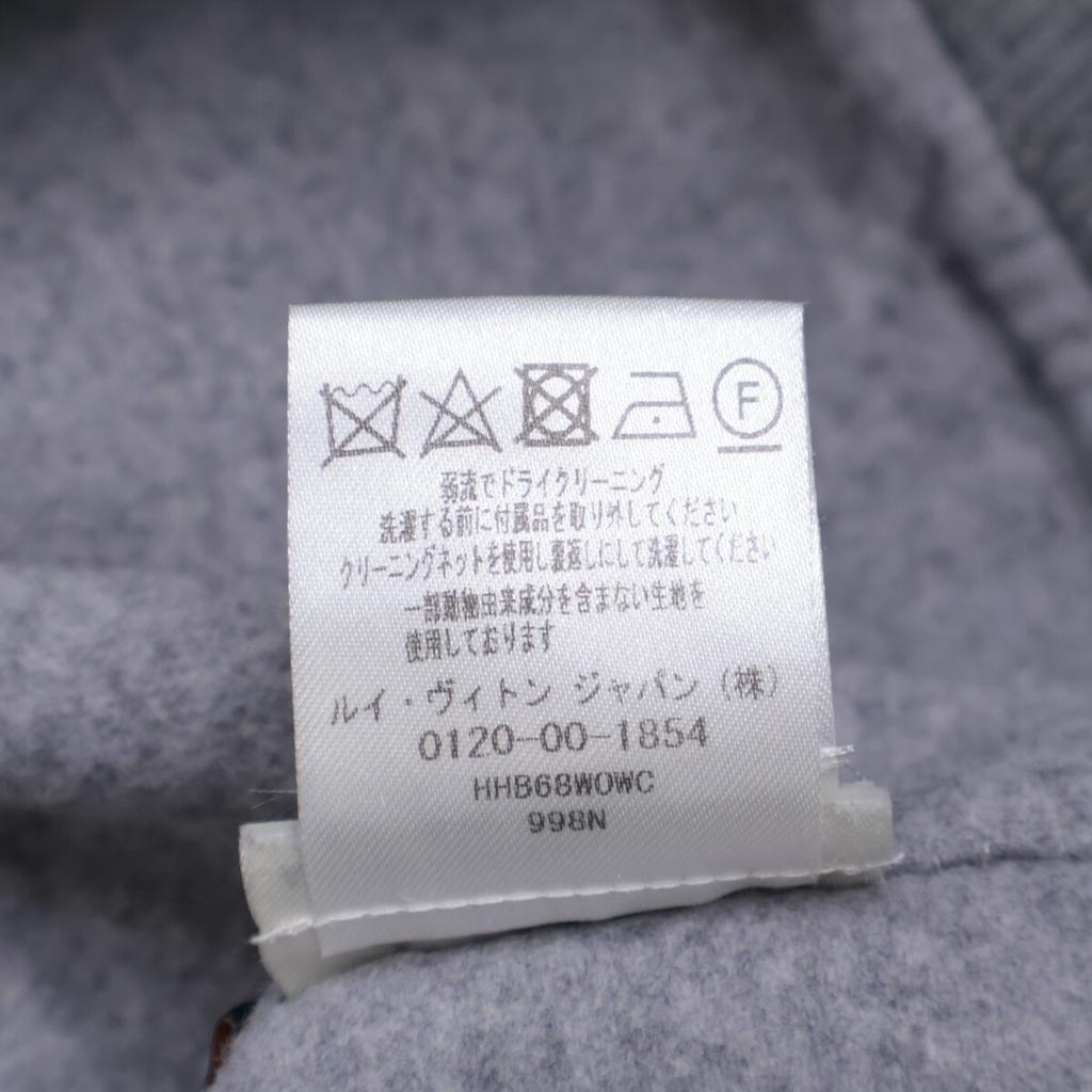 Louis Vuitton Authentischer Staples Edition Woll-Kaschmir Doubleface Hoodie Pullover mit Lederetikett (HHB68WOWC) Oberteile M grauGebraucht