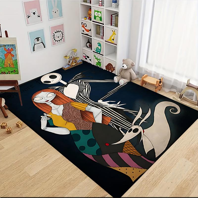 1Pc Christmas Nightmare Before Christmas Carpet Rug Soft Washable Antislip Home Living Room Sofa Mats Personalized Christmas Rug