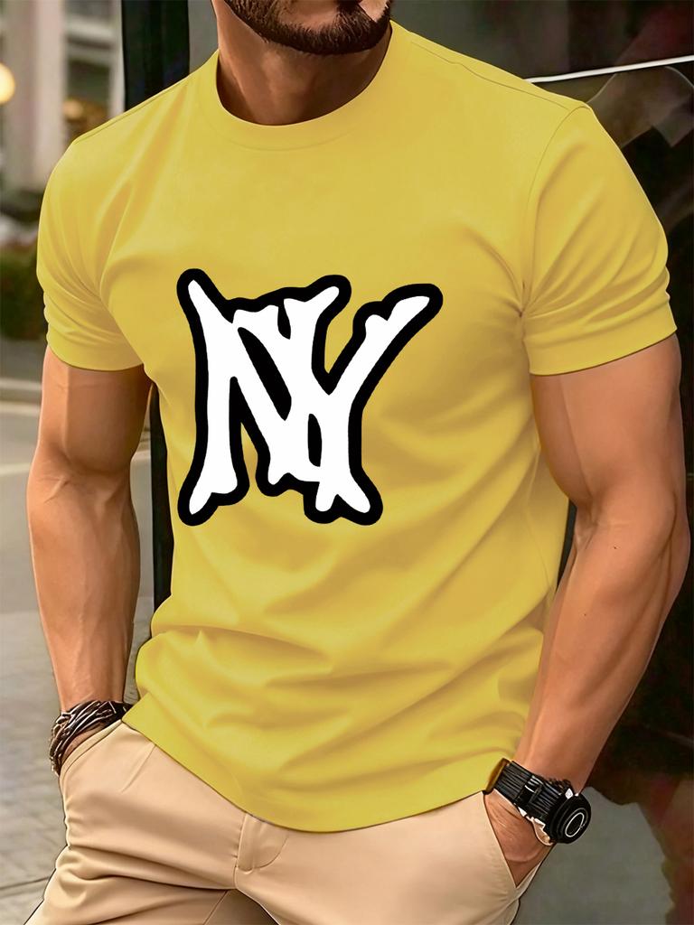 Simple Ny Logo Prints Men TShirt Cotton Summer Soft Oversized Tops ONeck Short Sleeve Comfortable T Shirt Casual Male Clothes