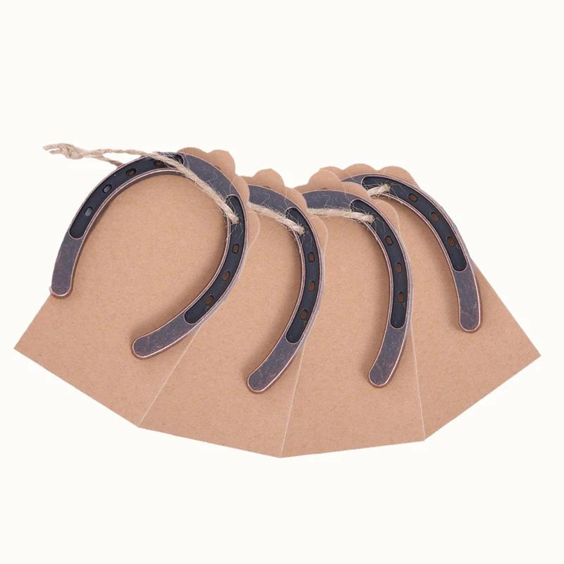 10pcs Horseshoe Keychain Vintage Metal Retro Gift Wedding Decor Lightweight Bag Charm Tree Tag Packaging