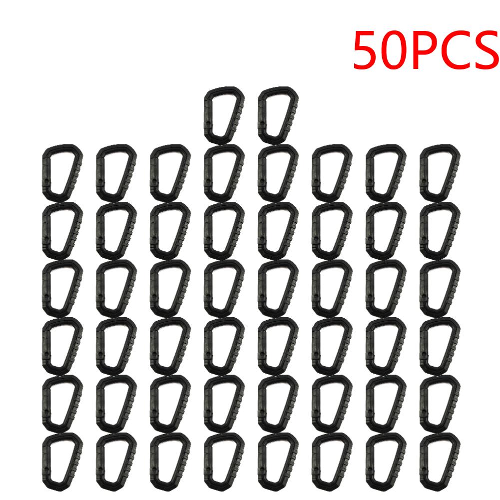 15-50PCS D-shape Belt Hanger Buckles Reusable Snap Type Safety Lock Buckles Lightweight High Strength Hardware Tools for Camping