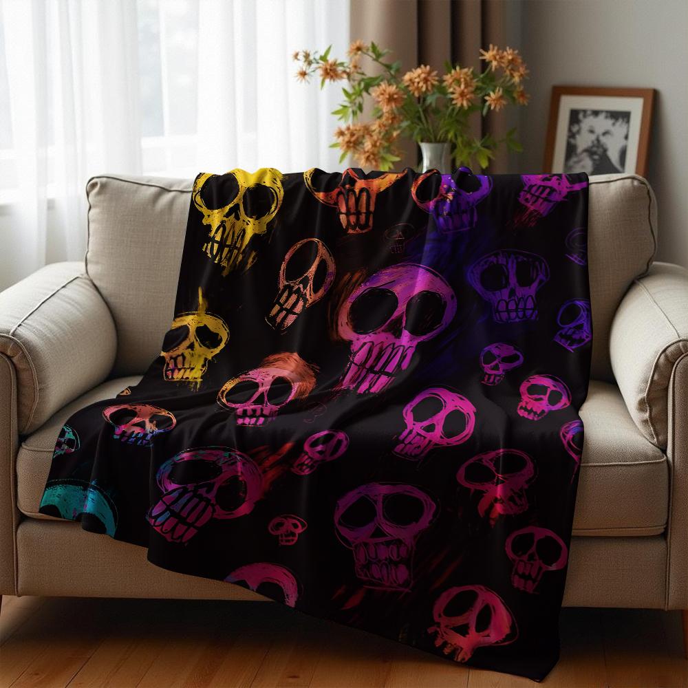 Neon Blurry Gradient Soft Flannel Blanket Breathable Warm Throw for Office Car Sofa Kids Room Birthday Xmas Gift