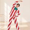 Christmas-Themed Adult Costume Two-Piece Striped Holiday Long-Sleeved