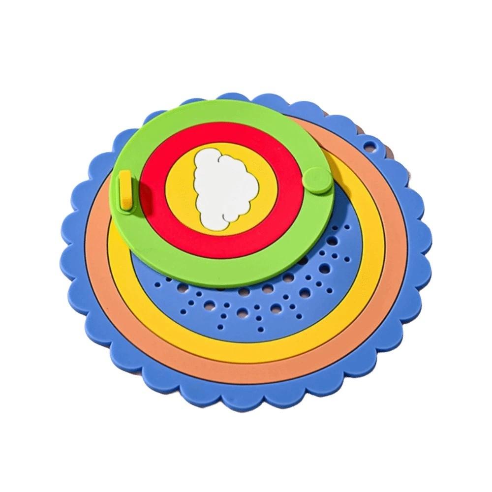 Cartoon Bathroom Drain Stopper Soft Hair Catcher Creative Rainbow Floor Drain Cover  Bathroom Style 1