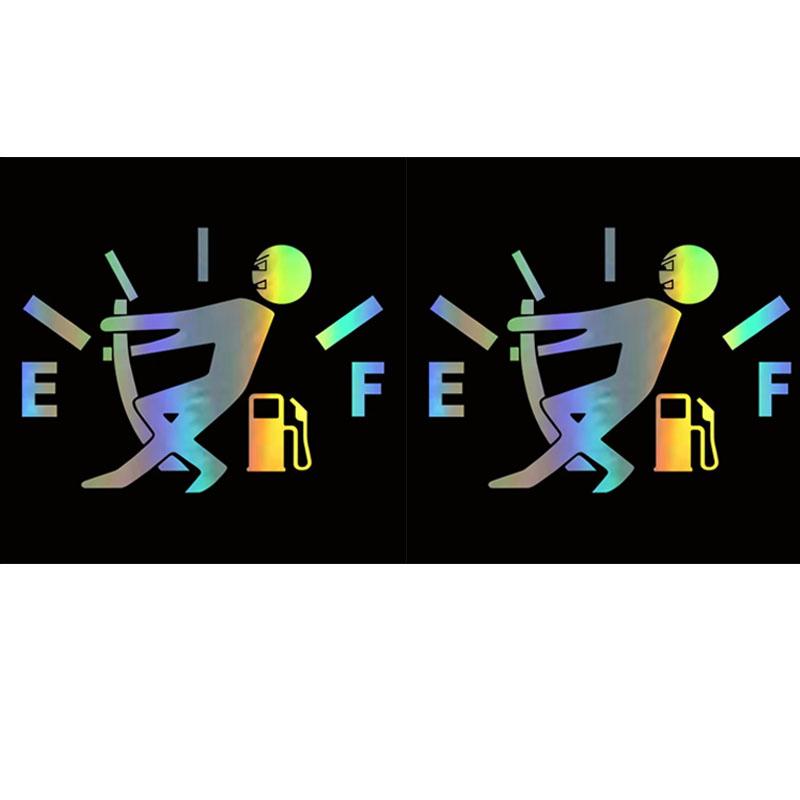 Funny Car Stickers Pull Fuel Tank Pointer Reflective Vinyl Sticker High Gas Decal Fuel Gage Empty Stickers Decal Auto Exterior