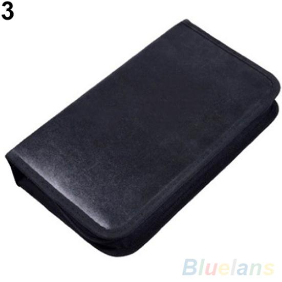 VCD Organizer 80 Discs CD Holder DVD Case Storage Faux Leather Zipper Bag