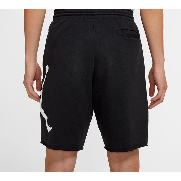 Jordan Side Logo Sport Drawstring Mid-Waist Loose Shorts Men Bottoms Black CW0395-010