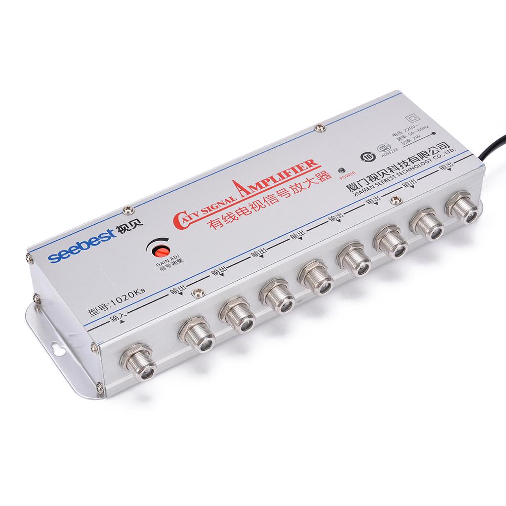 Buy Idh 8 Way 1in 8out CATV TV VCR Antenna Signal Amplifier Booster Splitter 20dB at affordable