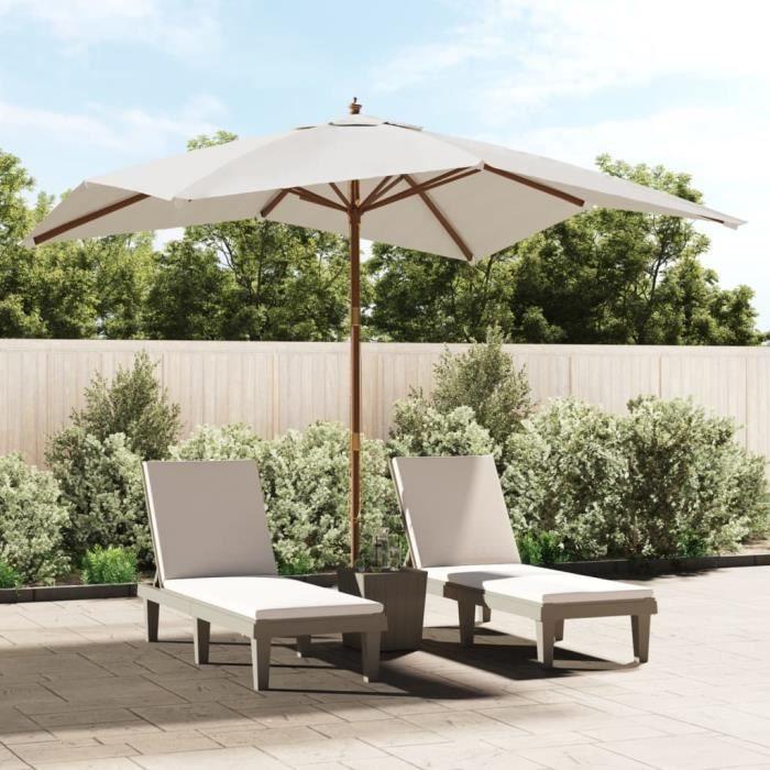 VidaXL Parasol de jardin avec mât en bois sable 300x300x273 cm 363191