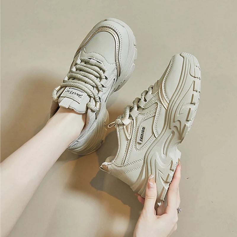 Fashion Sneakers for Women 2025 Designer Platform Casual Sports Running Shoes Female Students Match Color Fashion Sneaker Chunky Mujer