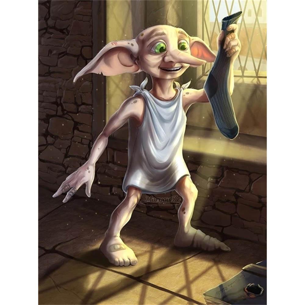 2026 Ny Harry Potter Dobby DIY Diamantmålning Korsstygn Magisk Tecknad Mosaik Broderi Strass Heminredning Barnpresent