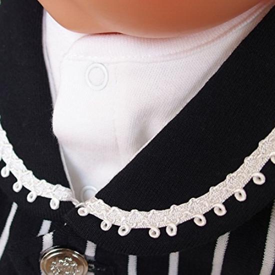 Boys' SpringAutumn Material Made in Japan Tuxedo Design Newborn Baby Dress Set with Hat for Shrine Visits and Hospital Leave Black