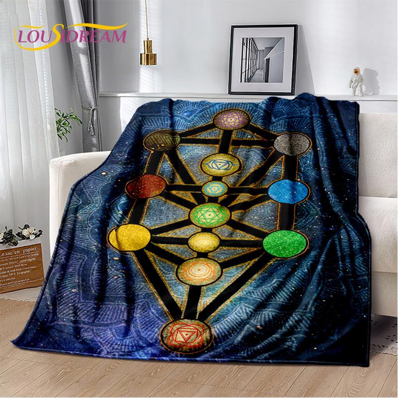 3D Yoga Zen Naturalize Meditation Rainbow 7 Chakra Blanket,Flannel Throw Blanket for Home Bedroom Bed Sofa Picnic Office Hiking