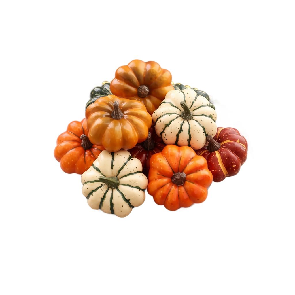 9 Piece Artificial Pumpkin Set Decorative Harvest Squash Realistic Simulation Model for Photography Food Baking and Display Props