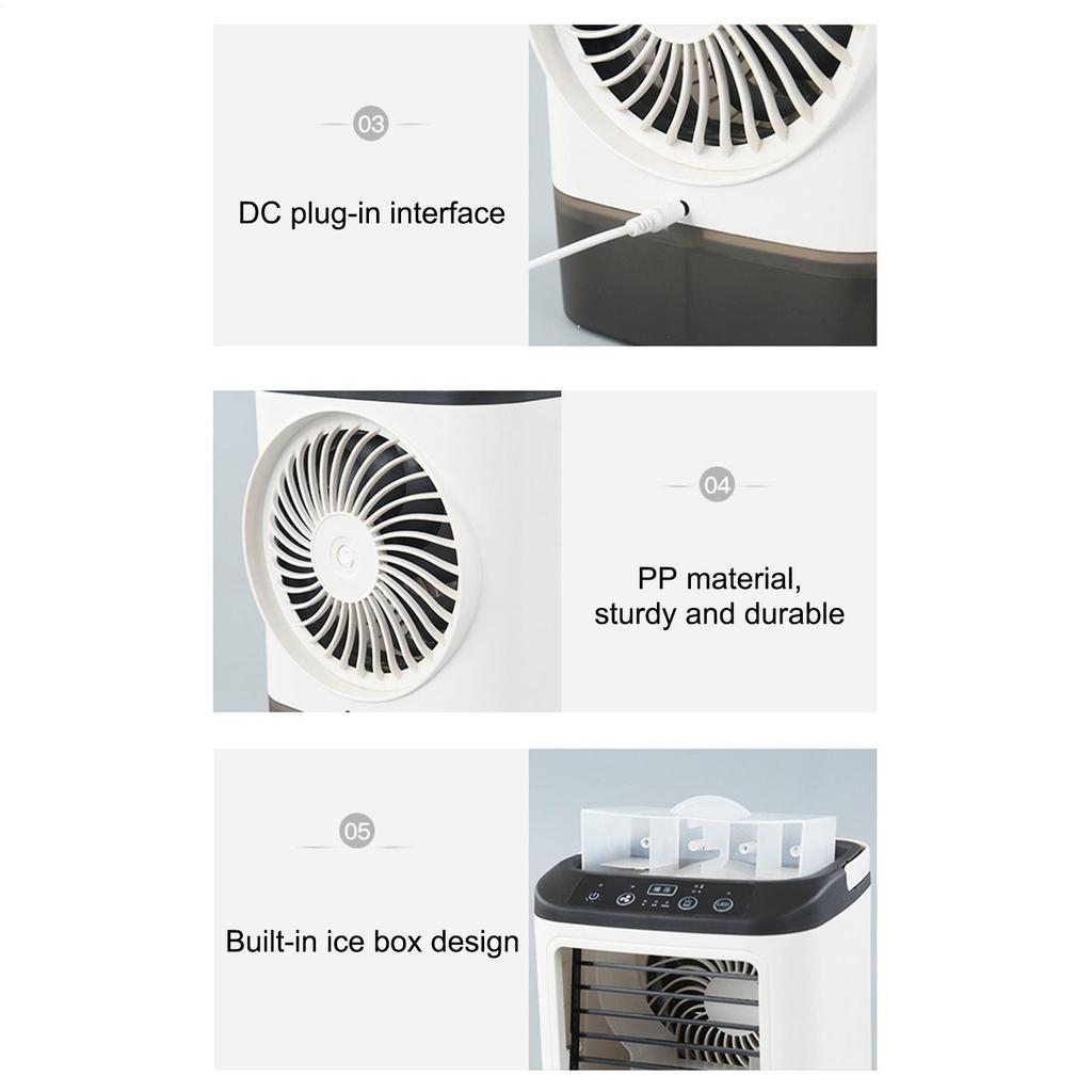 Air Conditioner Fan Portable For Room USB Desktop Humidifier 3-Speed LED Air Conditioner Fan For RV Travel Tent Camping Garage