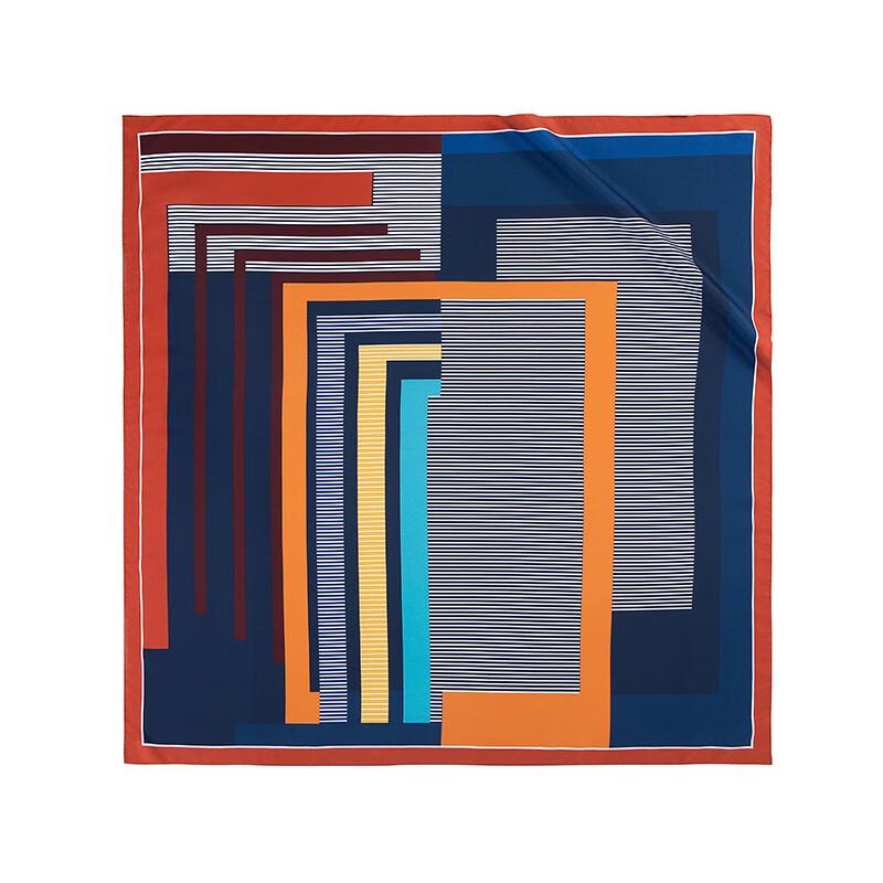 WENSLI Mulberry Silk Double-Sided Print Large Square Shawl Scarf