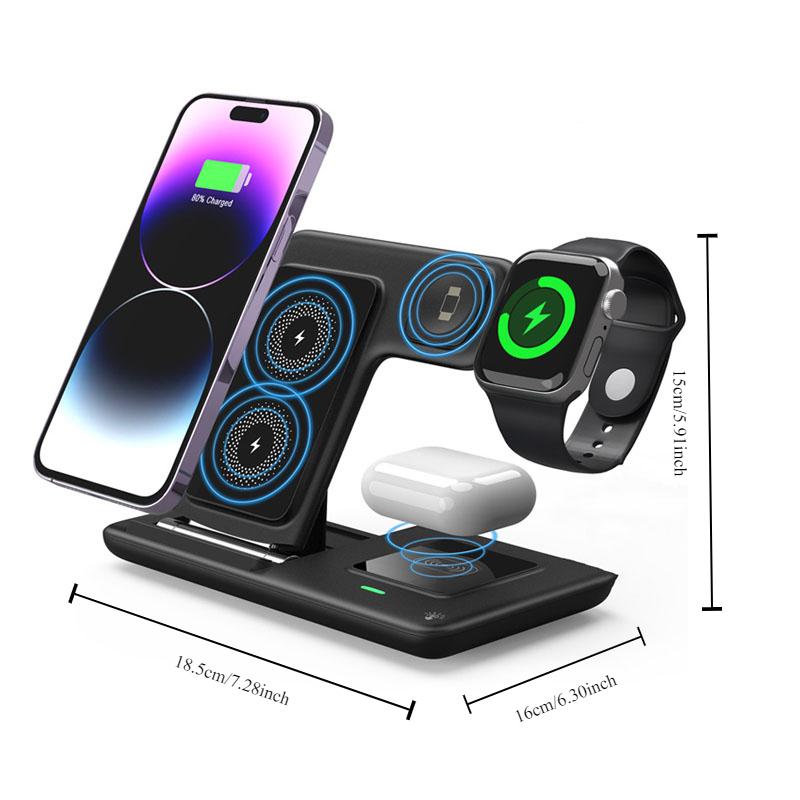3 In 1Foldable Charging Station For iPhone 17 16 15 14 13 Pro Max Apple Watch Airpods  iWatch 8 7 6 Fast Wireless Charger Stand