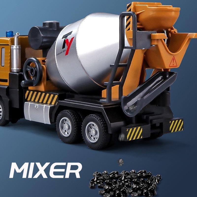 RUM1:50 Scale Alloy Engineering Vehicle Model Light & Sound effect diecast car Excavator Mixer Toys for Boys baby toys birthday gift car toys kids