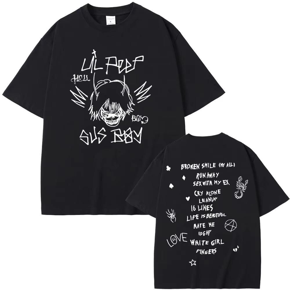 Hot Rapper Lil Peep Sus Boy Graphic Tshirts Come Over When Youre Sober T Shirts Unisex Women Fashion Hip Hop Oversized Tshirt