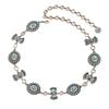 Women's Exquisite Heavy Industry Turquoise Inlaid with Fashionable Palace Style Heavy Metal Waist Chain Elegant Belt