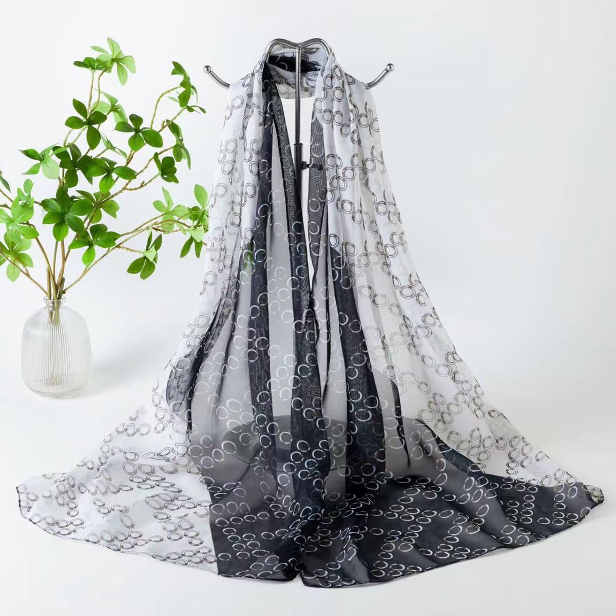 

Весенние шарфы, шарфы-шальки, женские летние шифоновые тонкие волнистые шарфы