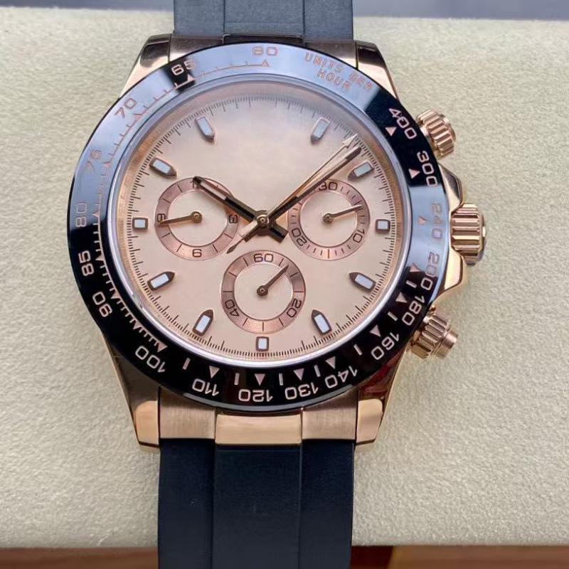 Rolex Daytona 40mm Diamond-Inlaid Multifunctional Automatic Mechanical Men's Watch.