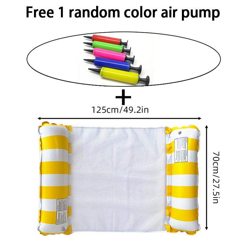 Floating Water Hammock Float Lounger Water Inflatable Floating Bed Chair Pool Party Beach Toy жёлтый