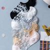Summer Thin Transparent Glass Crystal Socks, Light and Shallow Low-top Mesh Fabric Hollow Women's Boat Socks