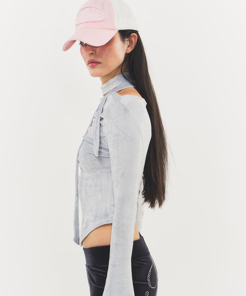 RAWMANTICS Vintage Scratch Wash Two-Tone Cap Pink