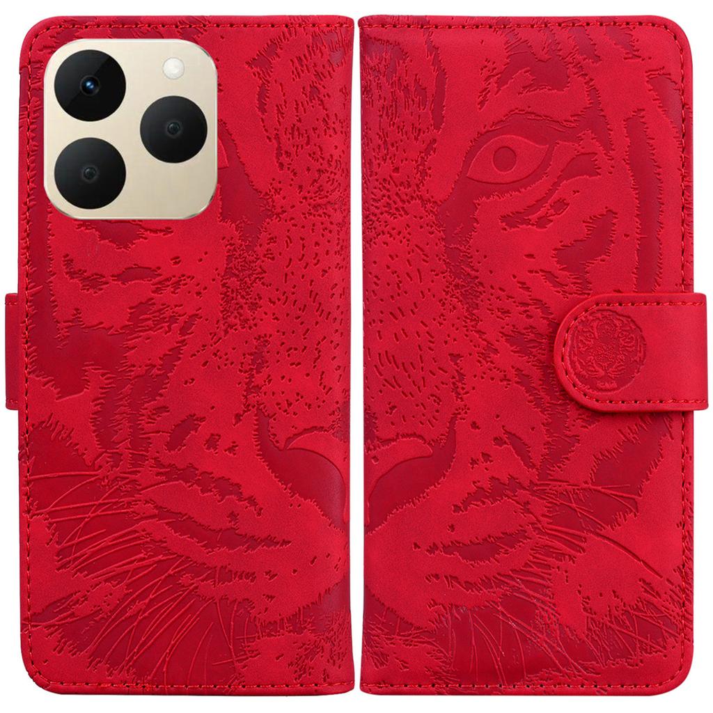 For Realme 15T 5G Case Tiger Imprint Leather Wallet Phone Cover